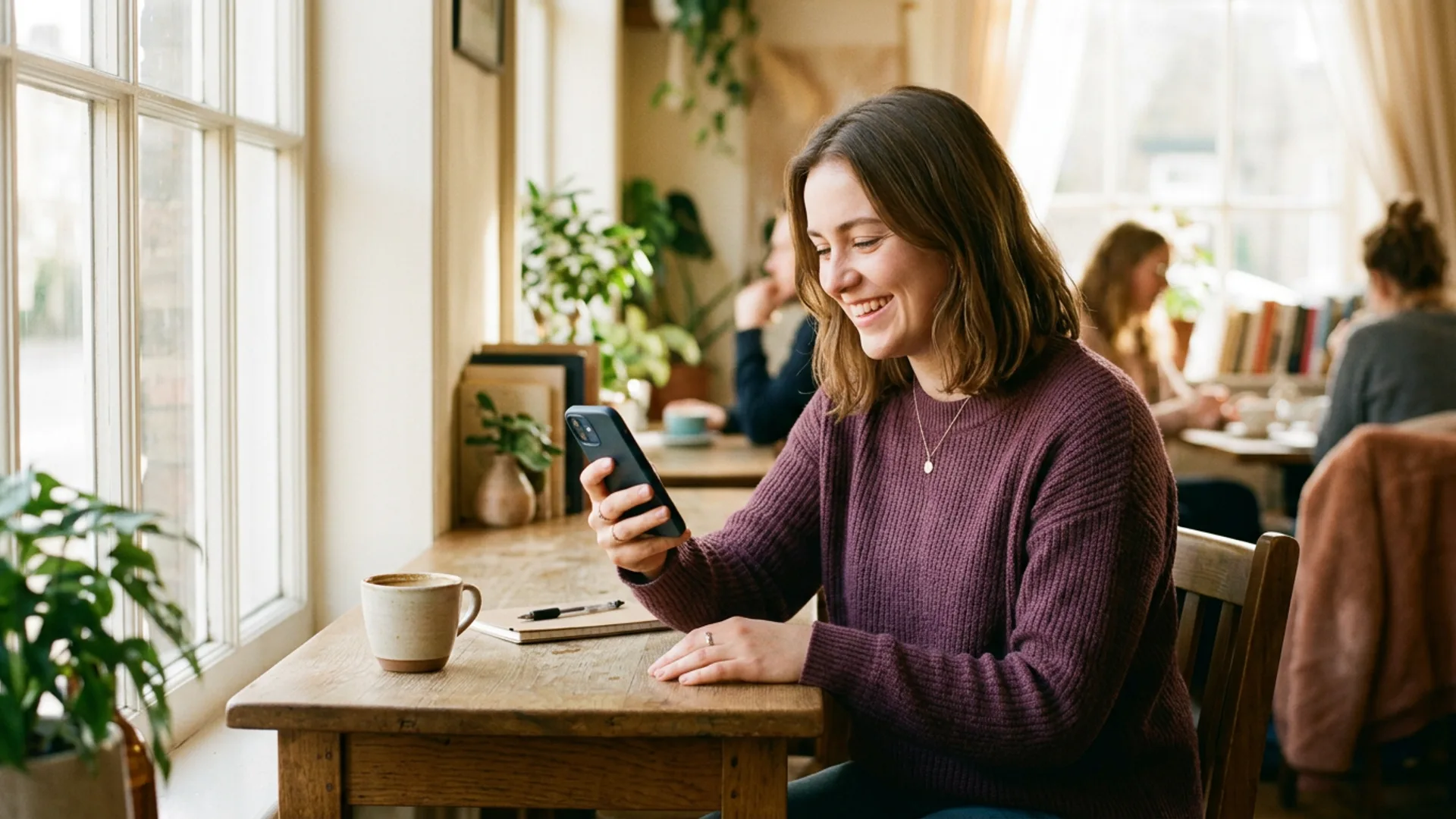 Someone receiving a beautiful digital invitation on their phone