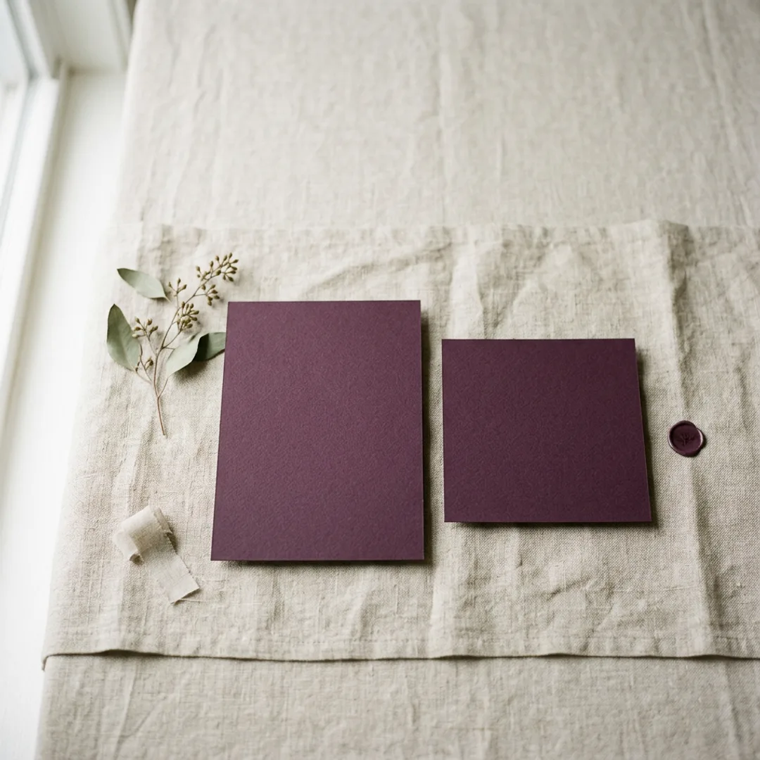 Invitation and matching thank-you card as a coordinated suite
